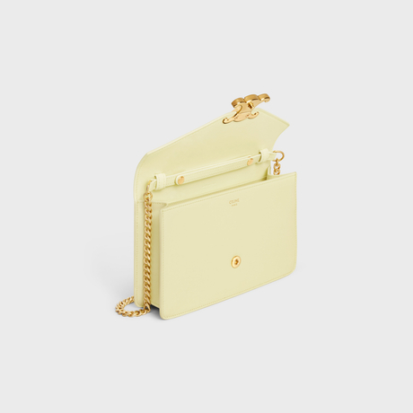 WALLET ON CHAIN MARGO IN SHINY CALFSKIN LIGHT YELLOW - Image 4